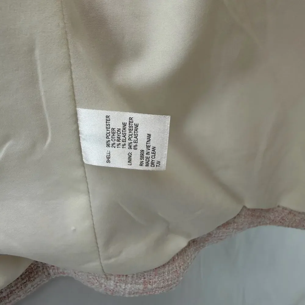 Preston & York Women’s 8 Light Pink, white and gold Tweed feminine Blazer - Picture 8 of 14